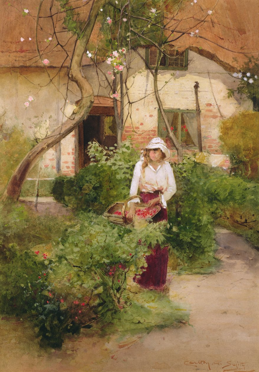 Ogród Babci (olej na płótnie) autorstwa Carlton Alfred Smith