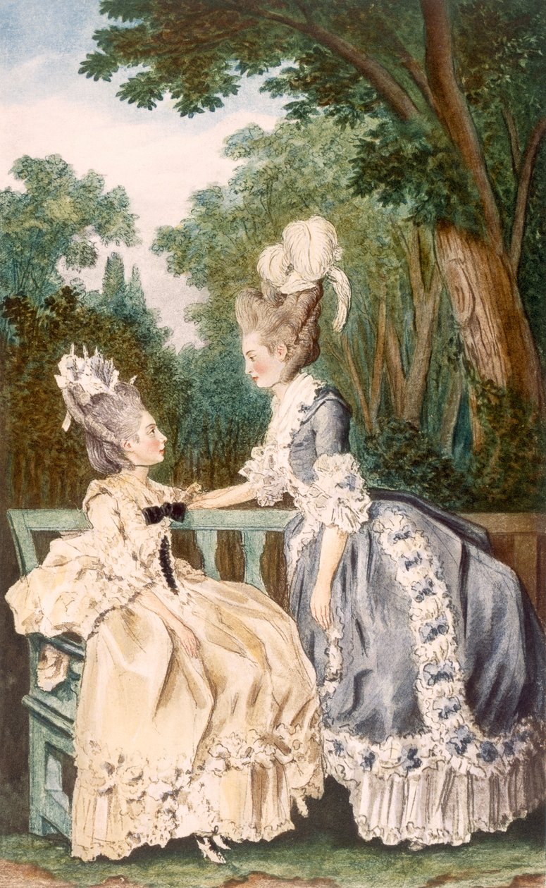 Sukienka damska poranna, 1771 (kolor grawerowany) autorstwa Louis Carrogis dit Carmontelle