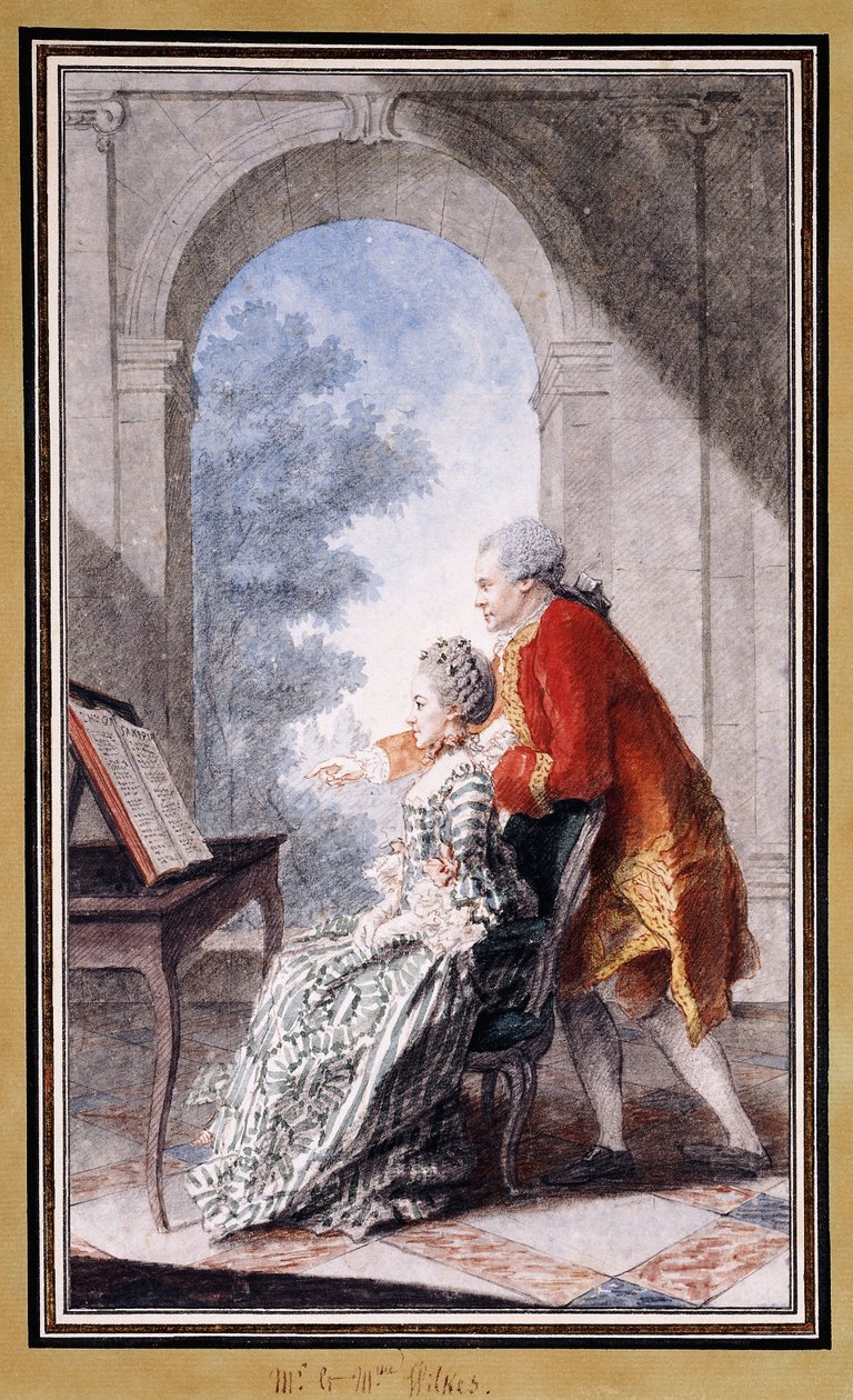 John Wilkes i panna Gertrude Carmontelle, autorstwa Carmontelle