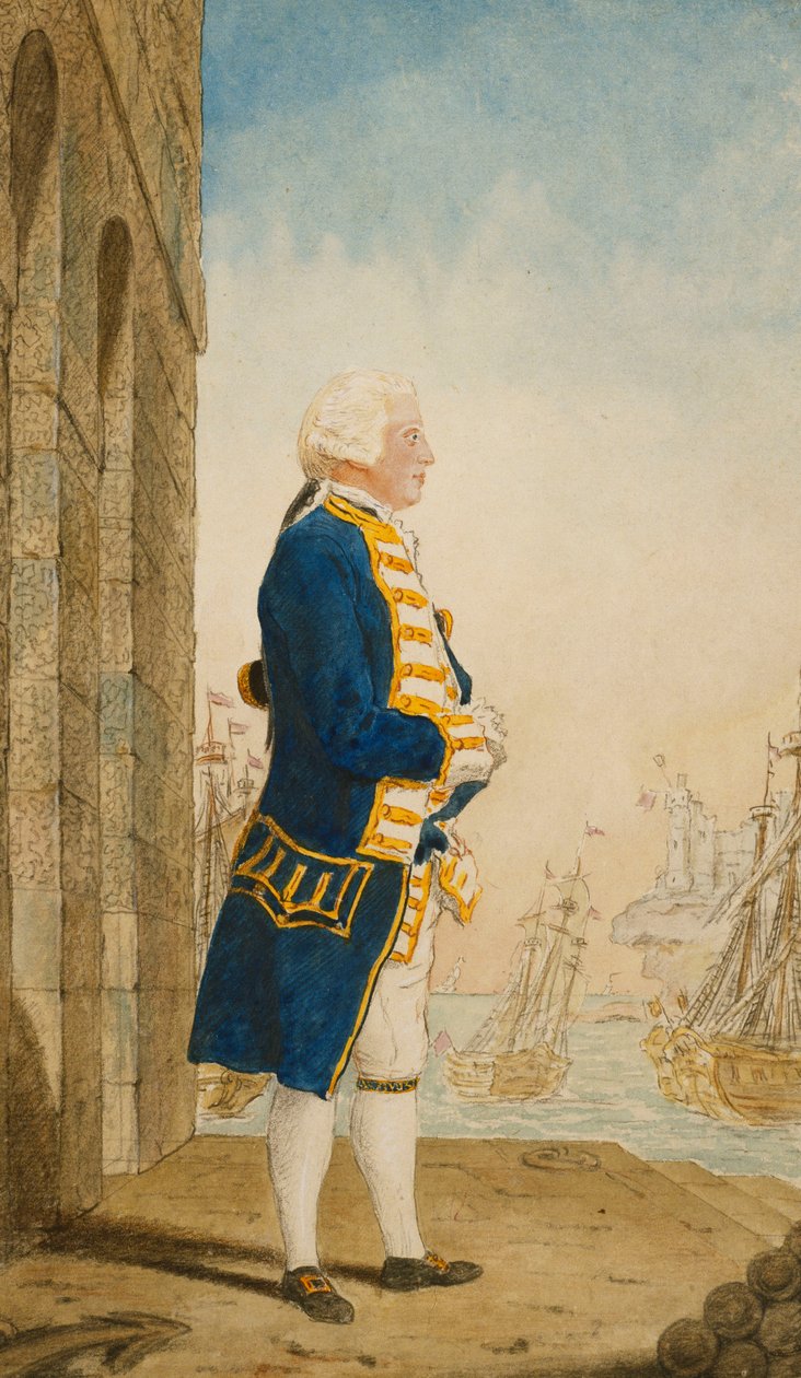 Książę Yorku na nabrzeżu w mundurze oficera flagowego, 1768 autorstwa Carmontelle