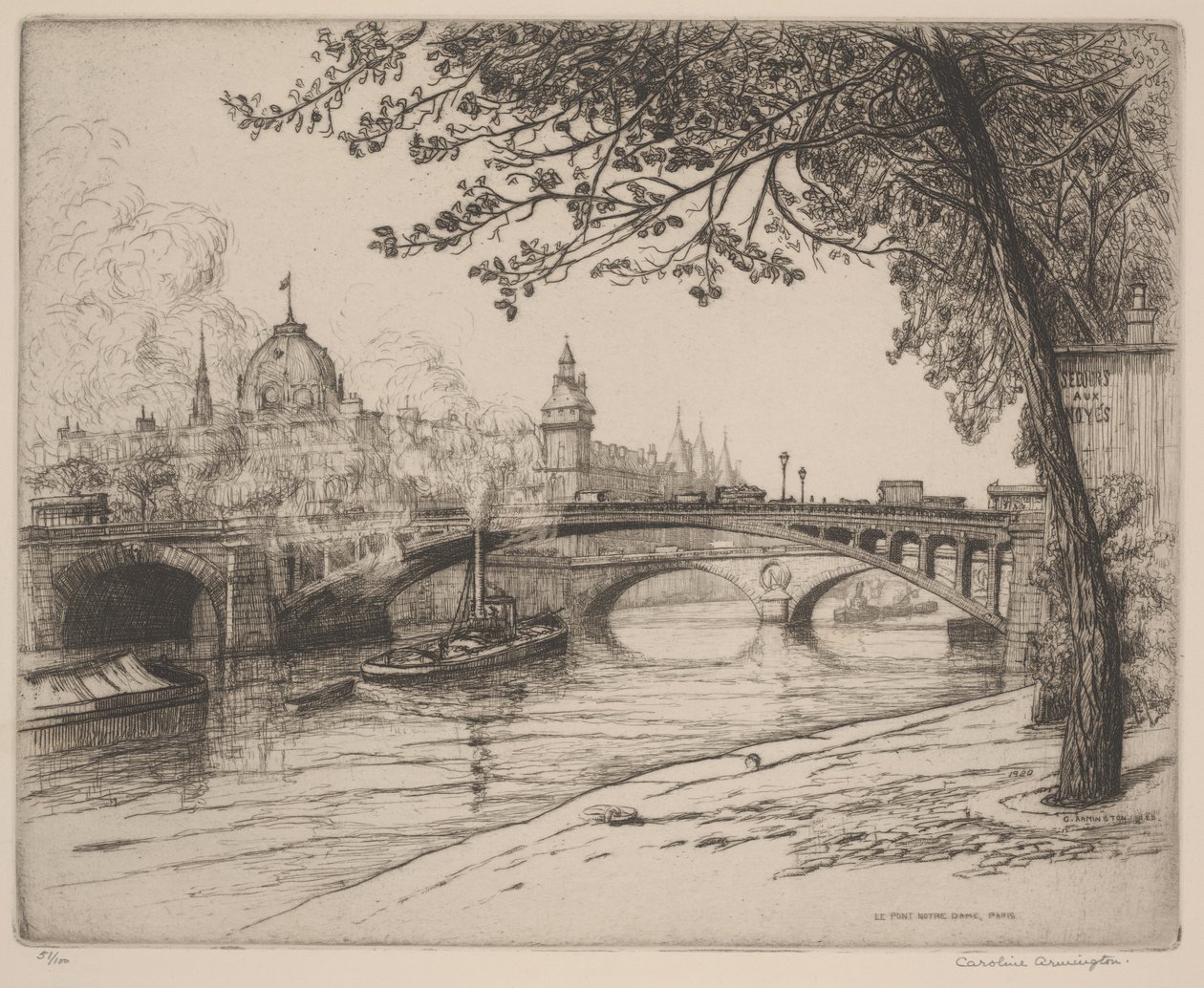 Most Notre Dame, Paryż autorstwa Caroline Armington