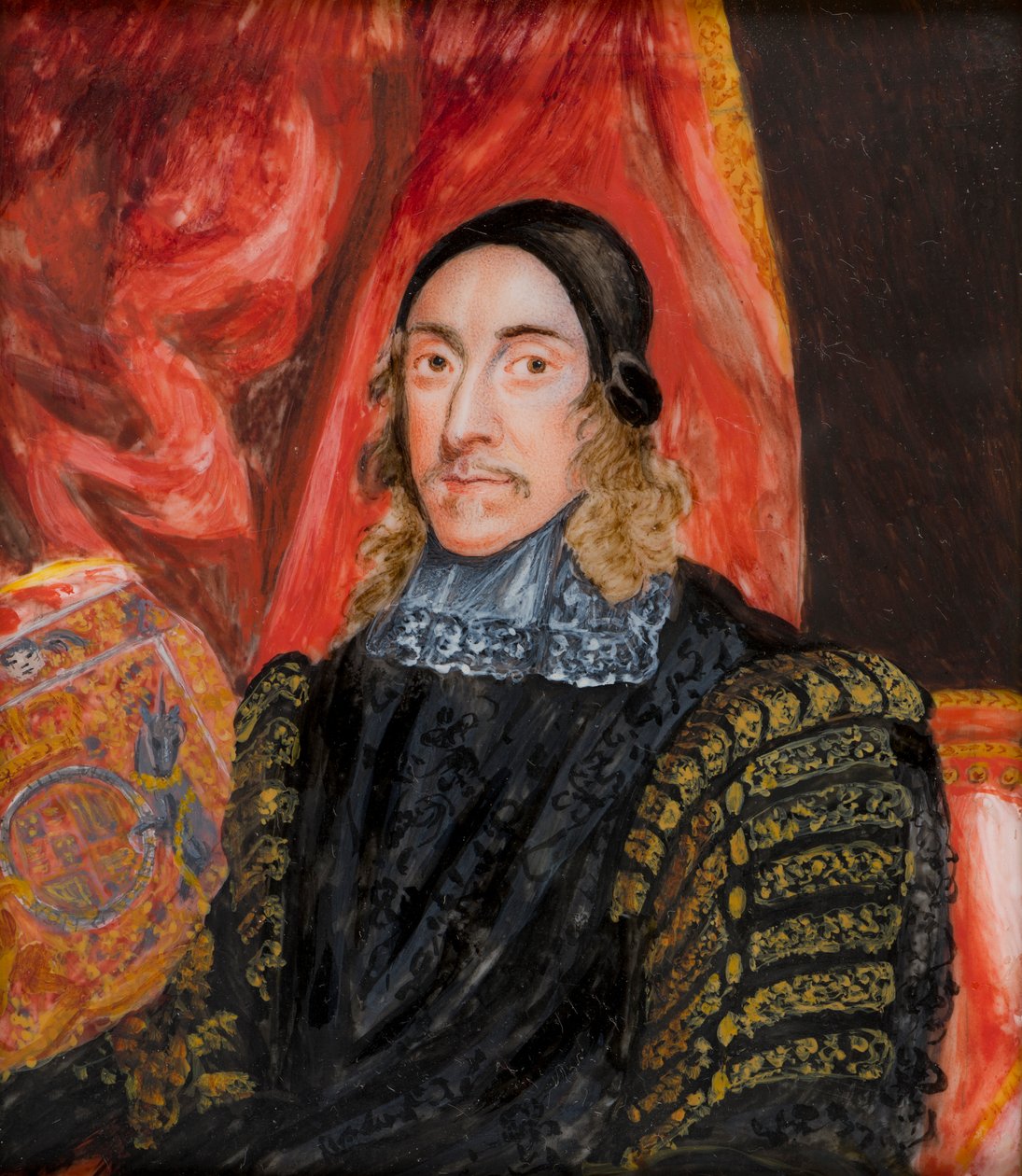 Portret Sir Orlando, Lorda Strażnika Wielkiej Pieczęci (1606-1674), ok. 1816-39 (olej na kości słoniowej) autorstwa Caroline Bridgeman Simpson