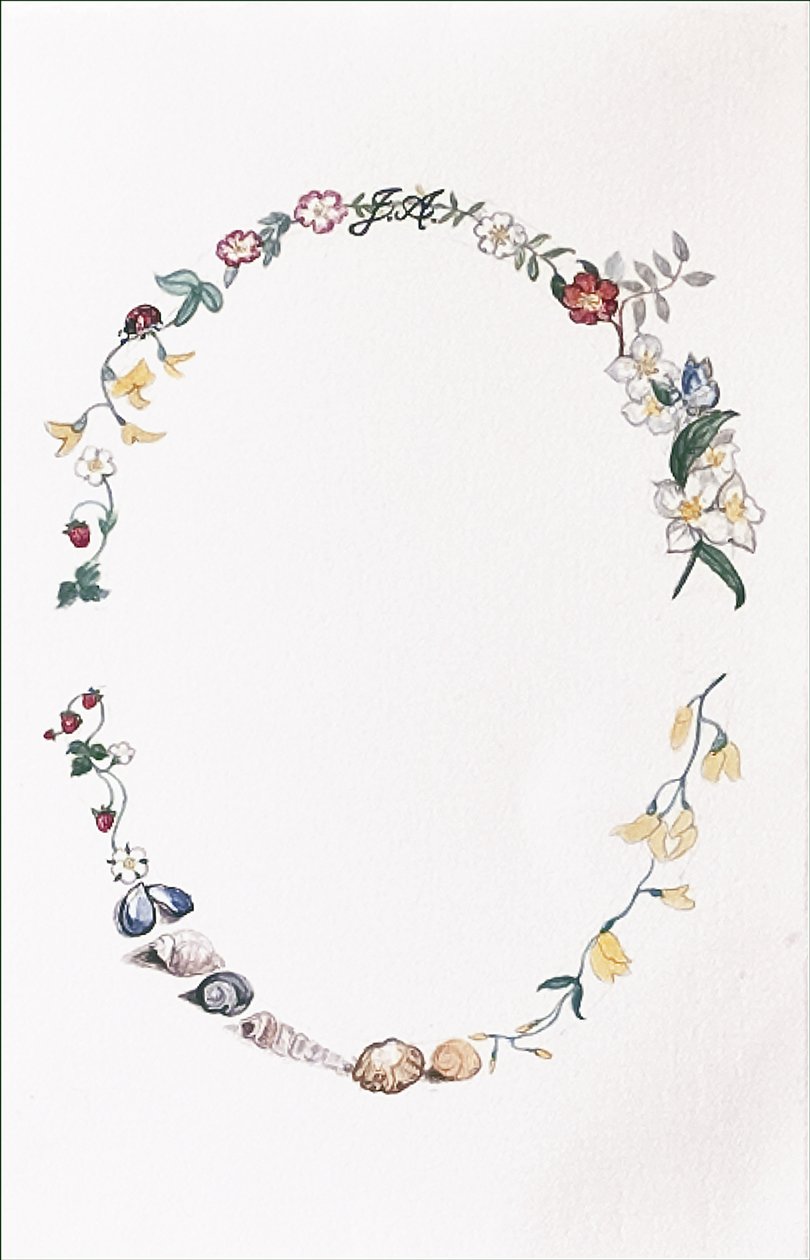 Jane Austen Garland, 2008 (toaleta i ołówek na papierze) autorstwa Caroline Hervey-Bathurst