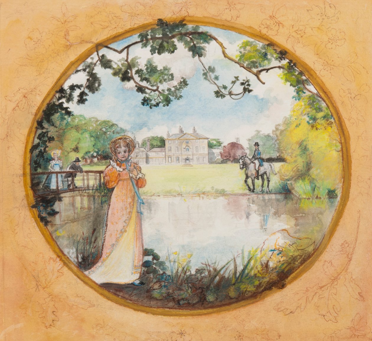 Mr Darcy Approaching, 2008 (toaleta i kreda na papierze) autorstwa Caroline Hervey Bathurst