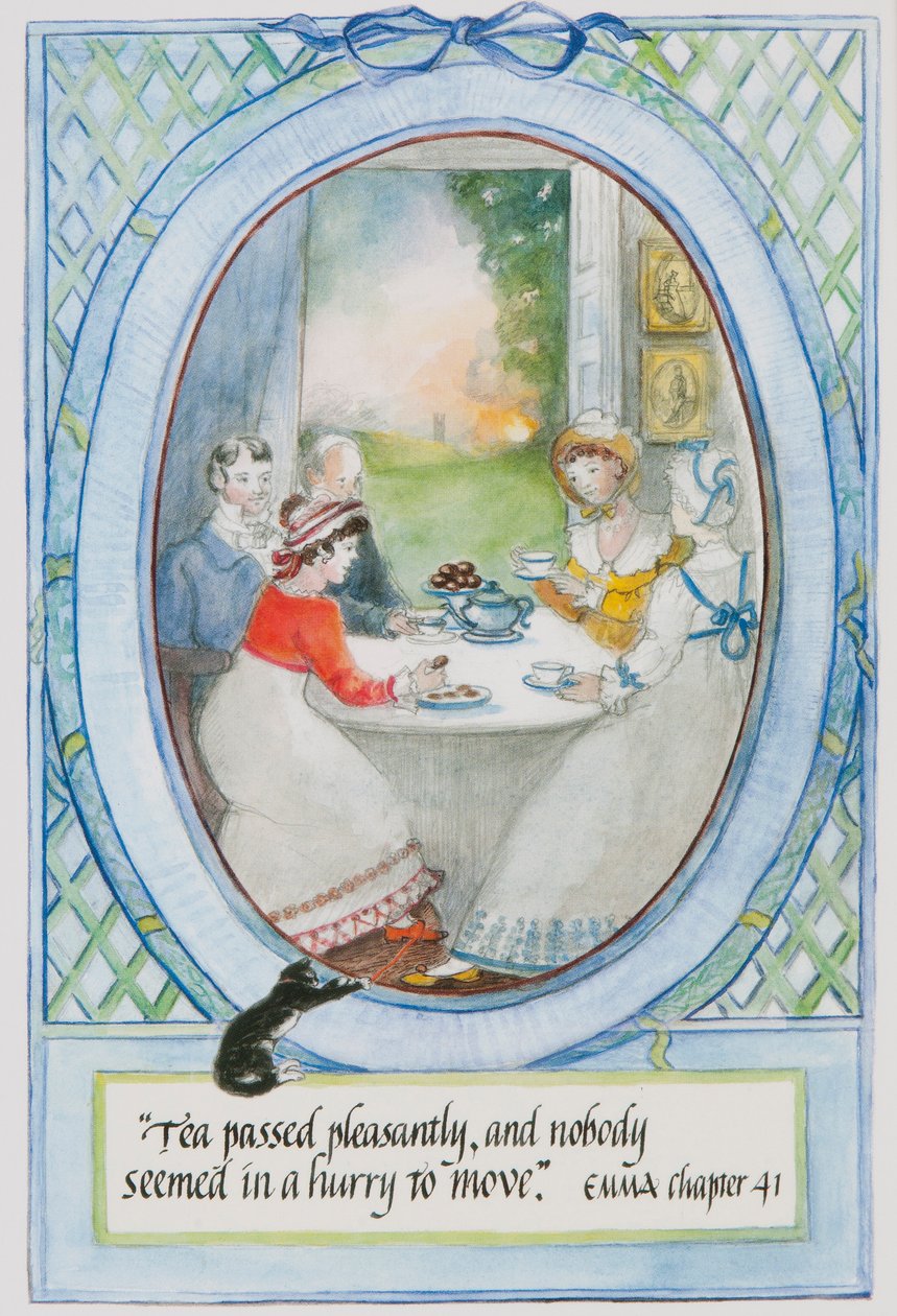 Herbata minęła przyjemnie i nikomu się nie spieszyło, 2010 (wc na papierze) autorstwa Caroline Hervey Bathurst