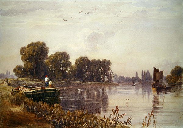 Widok na Tamizę (akwarela na papierze) autorstwa Caroline Lucy Scott
