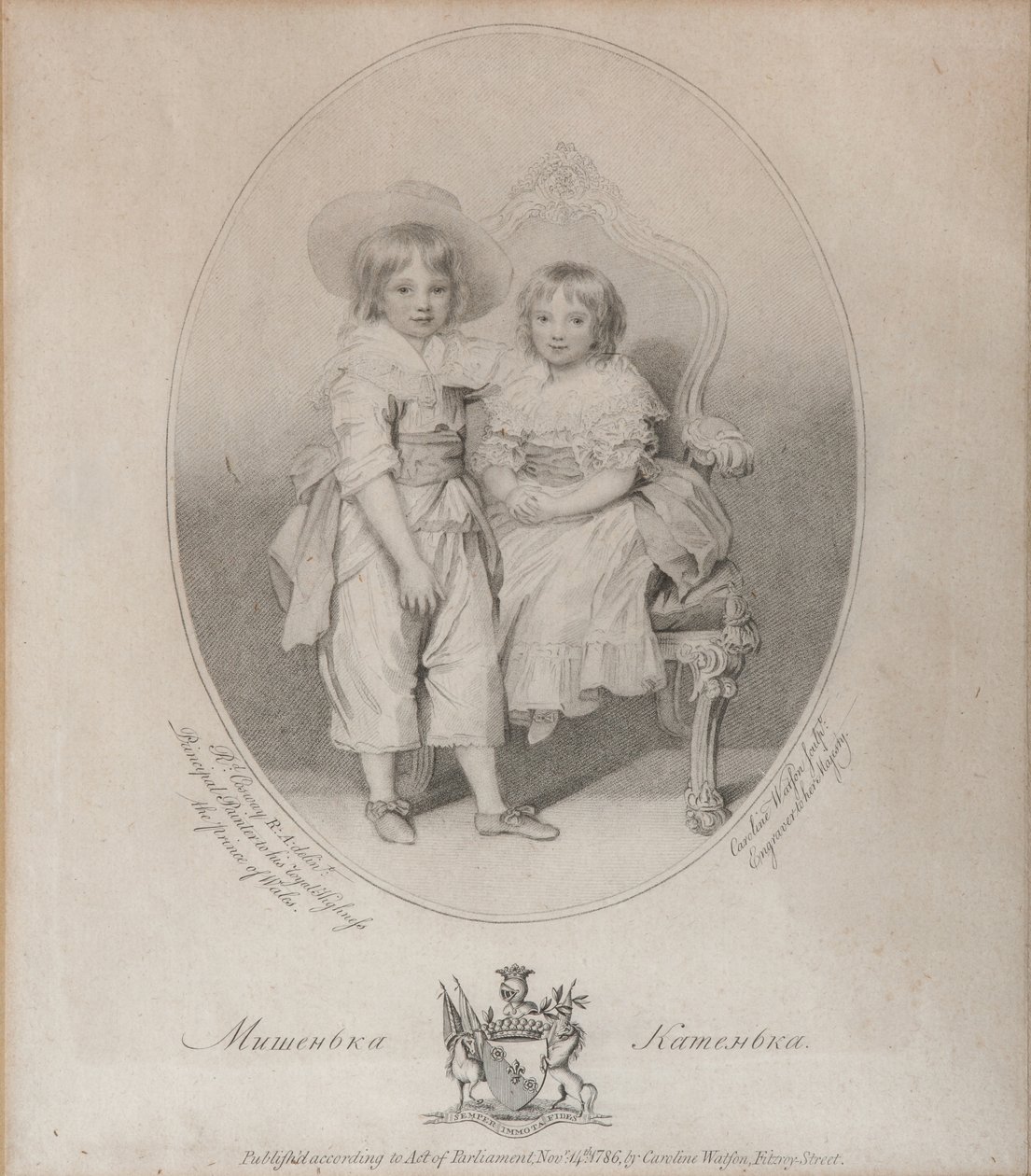 Portret hrabiego Michaiła Siemionowicza Woroncowa 1782-1856 i hrabiny Jekateriny Siemionowna Woront autorstwa Caroline Watson