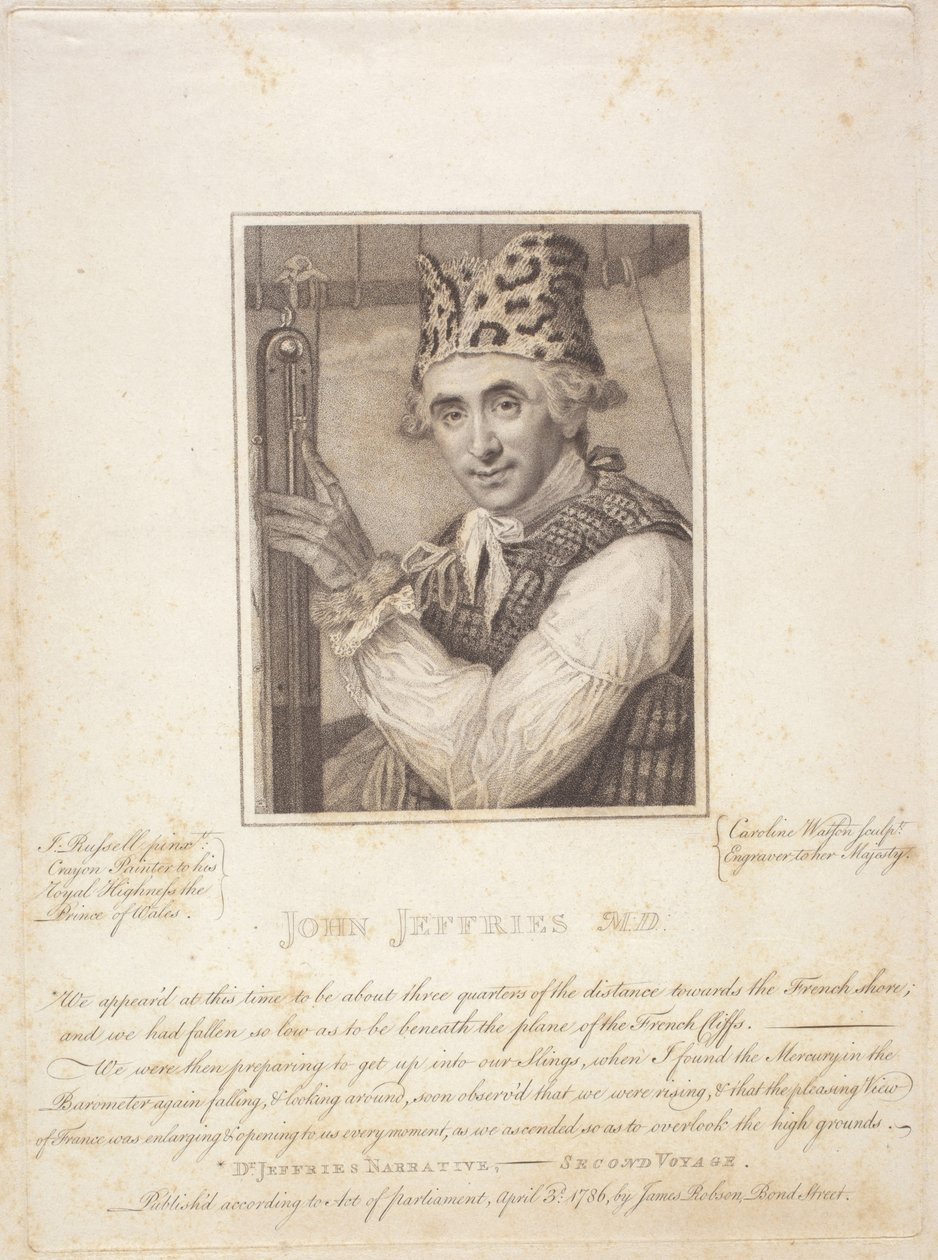 John Jeffries MD, 3 kwietnia autorstwa Caroline and Russell John (1745 1806) Watson
