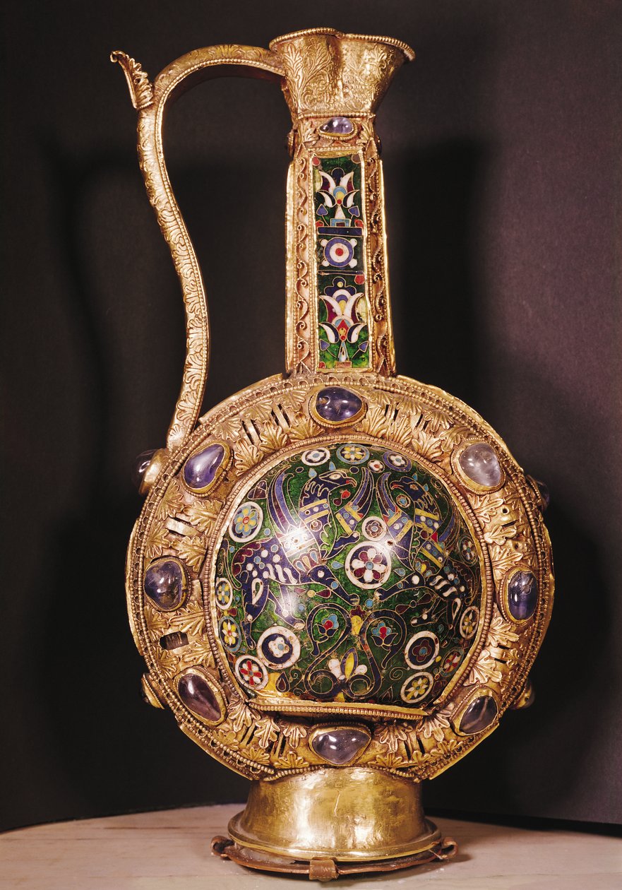Dzbanek na wodę Karola Wielkiego (emalia złota i cloisonne) autorstwa Carolingian School