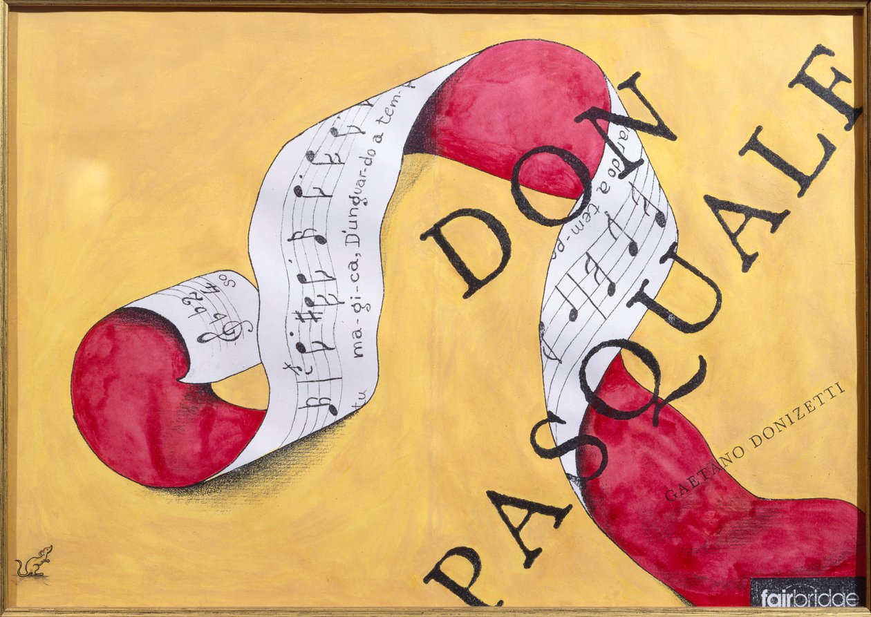Don Pasquale (pióro i tusz oraz akwarela na papierze) autorstwa Carolyn Hubbard Ford