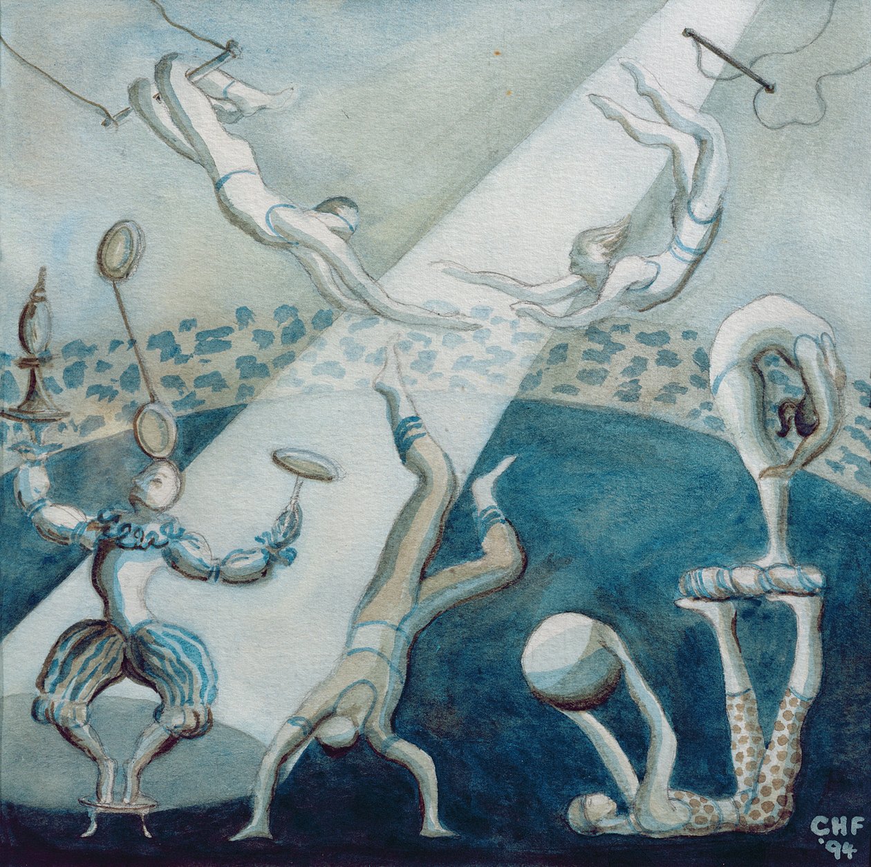 Scena cyrkowa I, 1994 (wc na papierze) autorstwa Carolyn Hubbard Ford