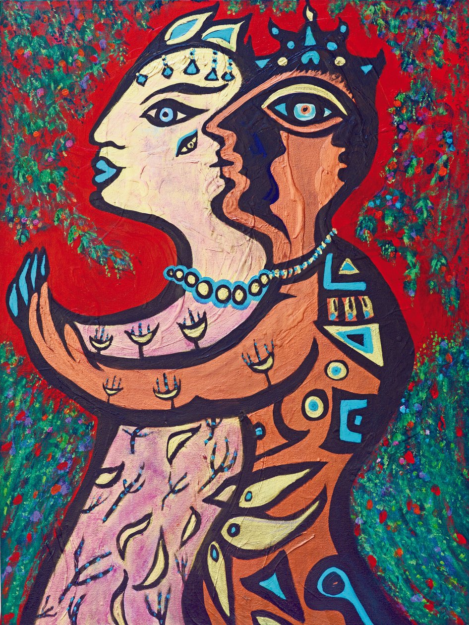 Blesséd Lovers, 2013 (akryl na płótnie) autorstwa Carolyn Mary Kleefeld