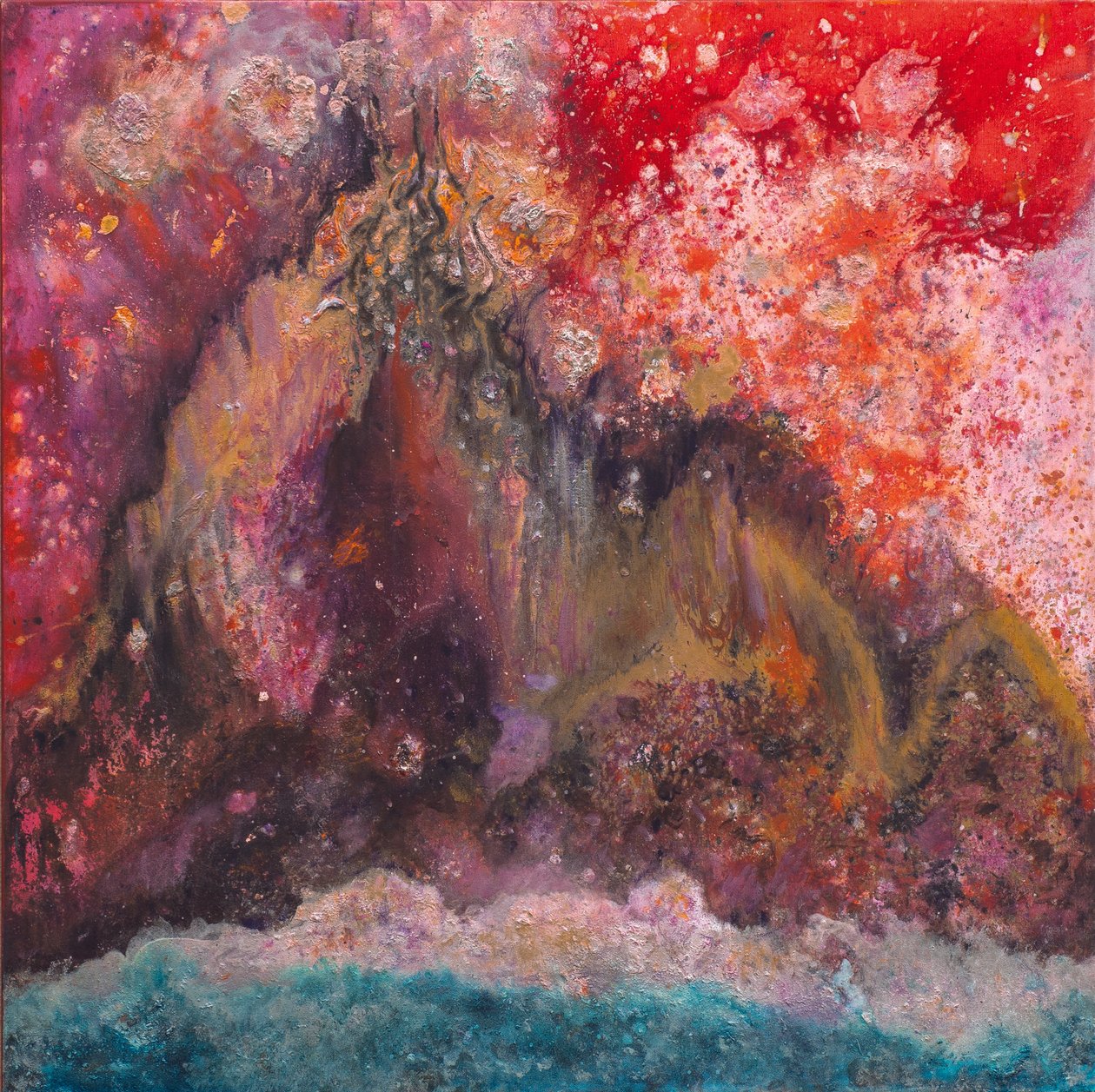 Celestial Mountain, 2006 (mieszane media na płótnie) autorstwa Carolyn Mary Kleefeld