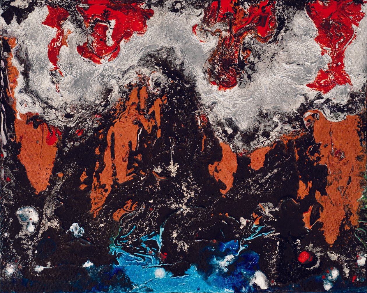 Rhapsody Of The Elements, 2012 (akryl i gwasz na płótnie) autorstwa Carolyn Mary Kleefeld
