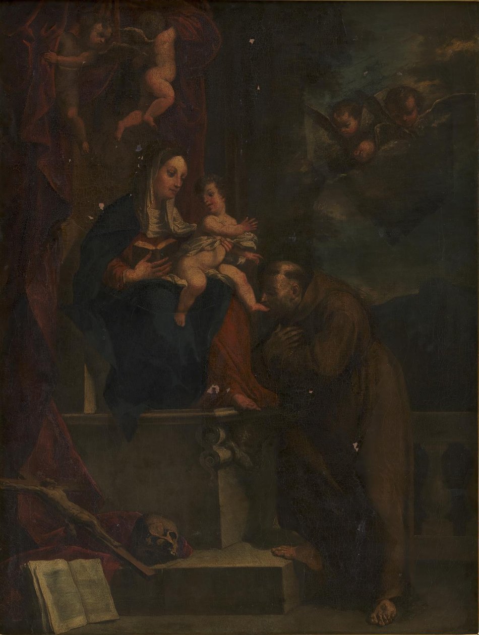 Maryja, Jezus i św. Franciszek autorstwa Carracci