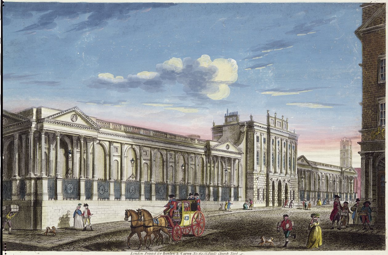 Bank of England, Threadneedle Street, rycina Bowles i Carver autorstwa Carrington Bowles and Samuel Carver