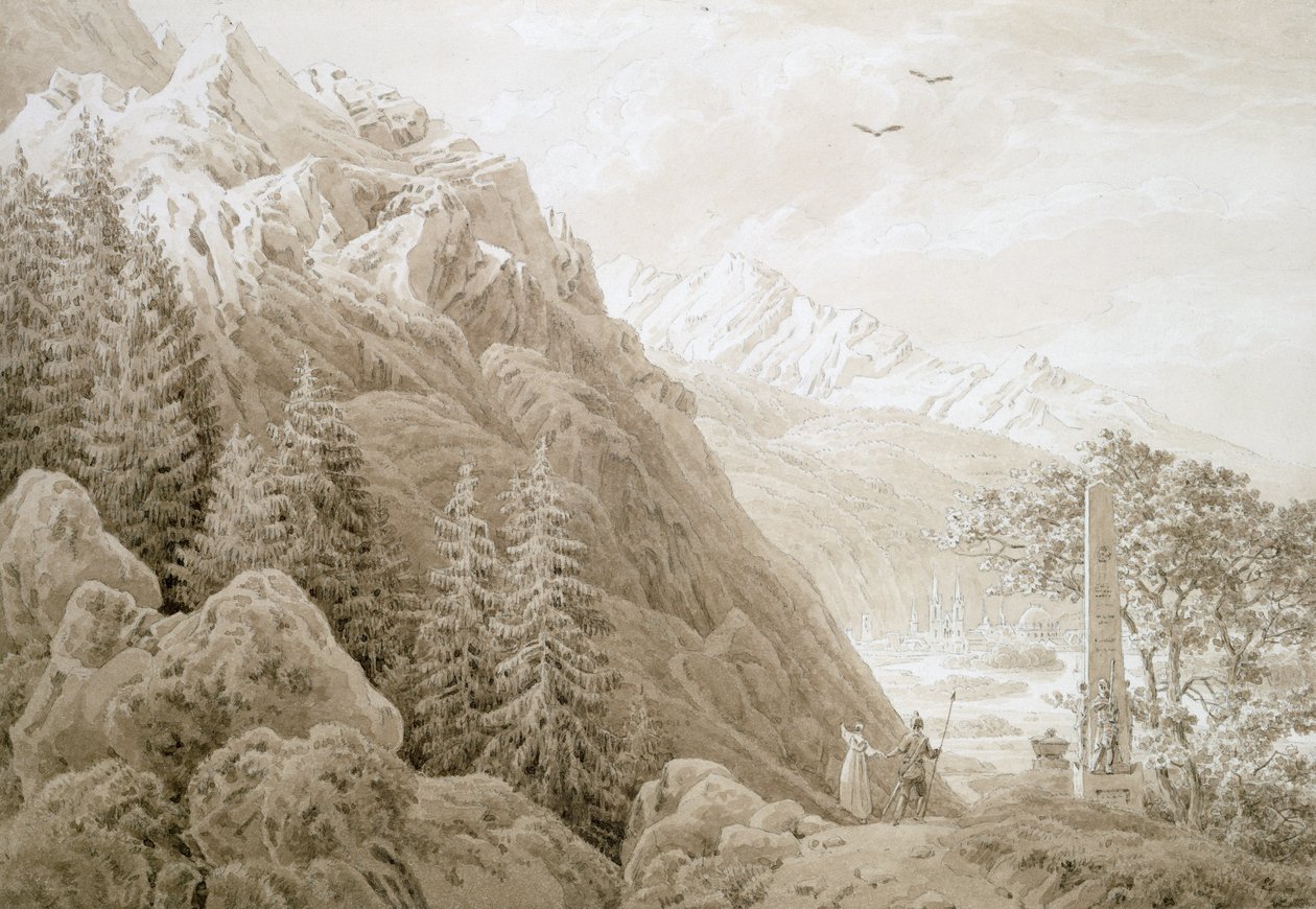 Jesień (tusz na ołówku na papierze) autorstwa Caspar David Friedrich