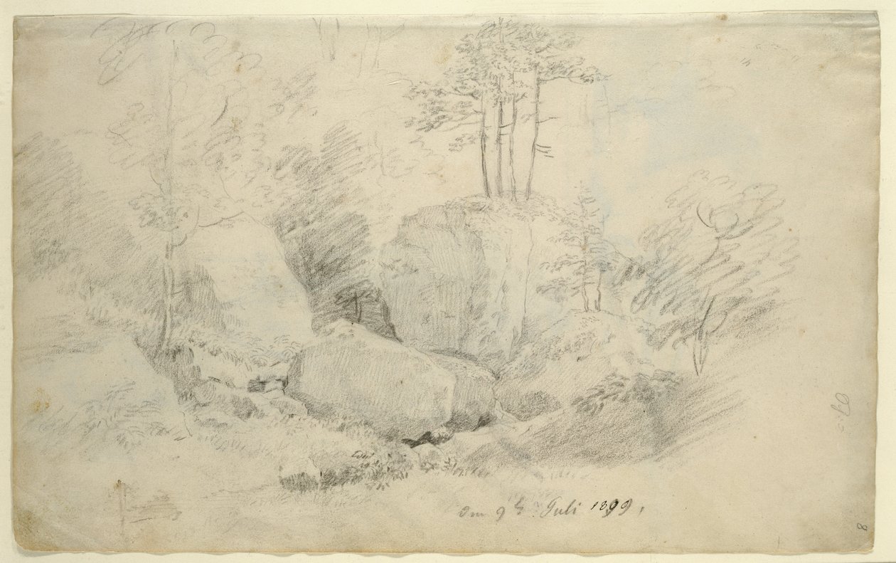 Głazy w lesie, 1800 autorstwa Caspar David Friedrich
