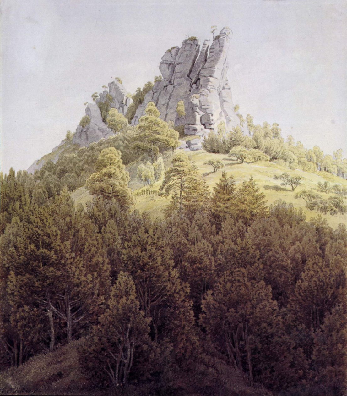 Heldstein koło Rathen nad Łabą autorstwa Caspar David Friedrich