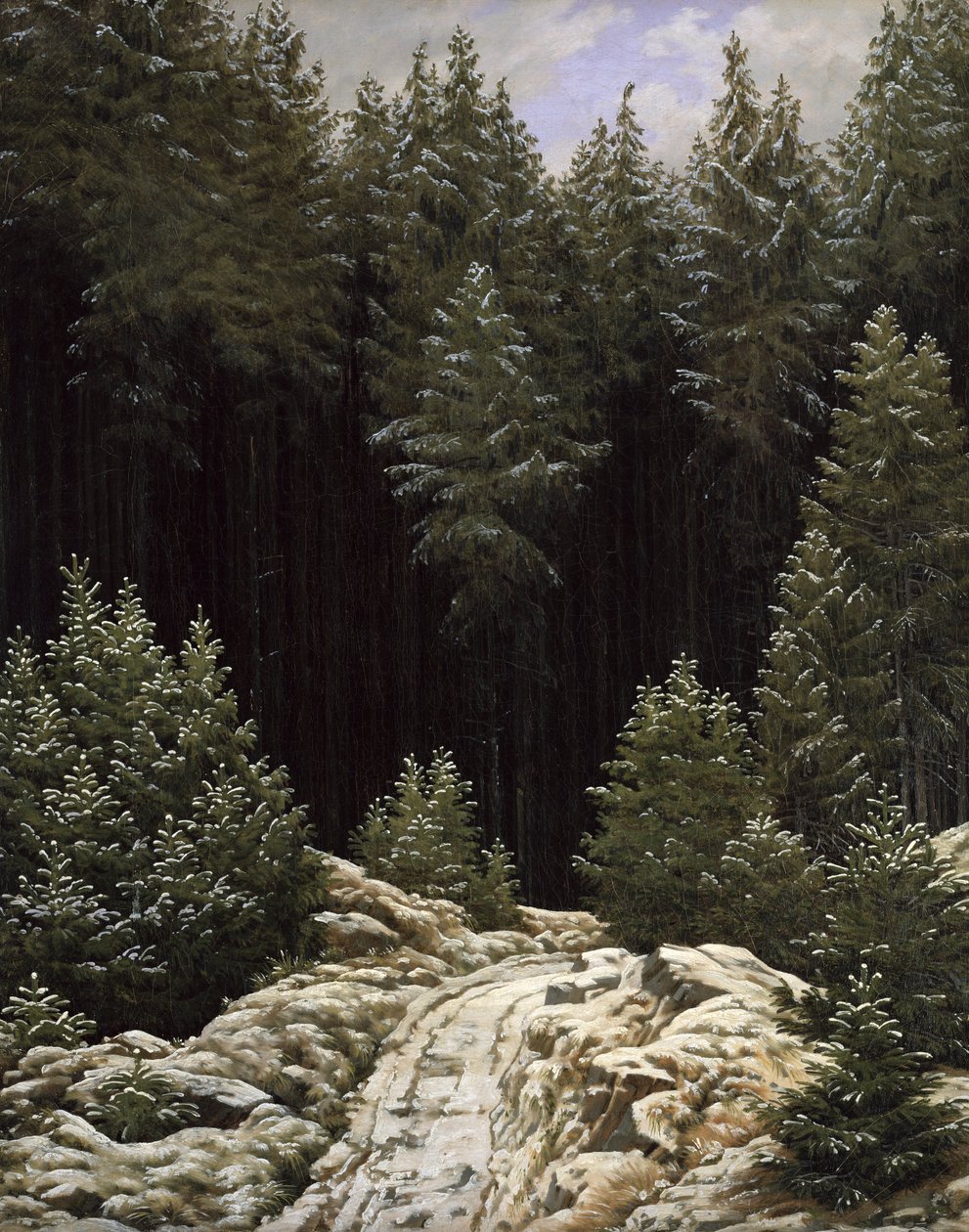 Wczesny śnieg, c.1828 autorstwa Caspar David Friedrich