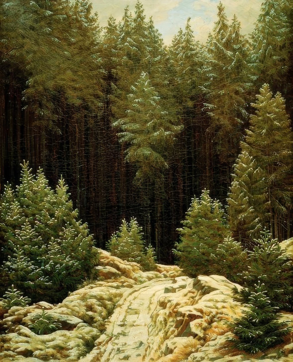 Wczesny śnieg autorstwa Caspar David Friedrich