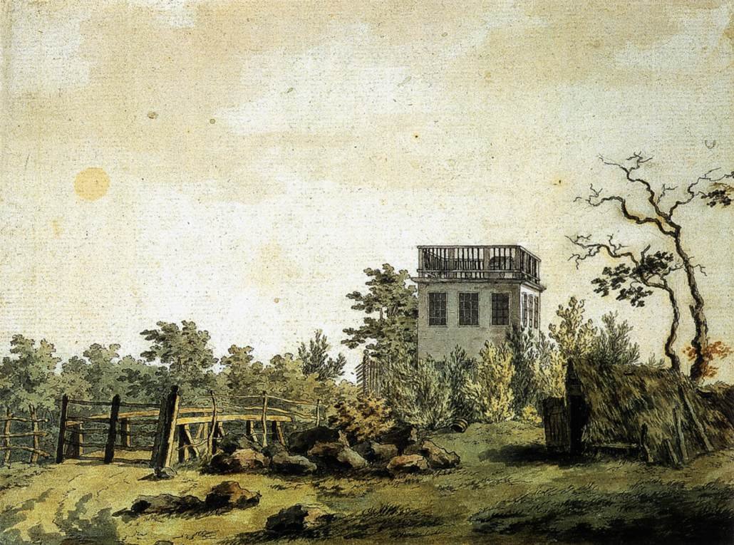Krajobraz z pawilonem autorstwa Caspar David Friedrich