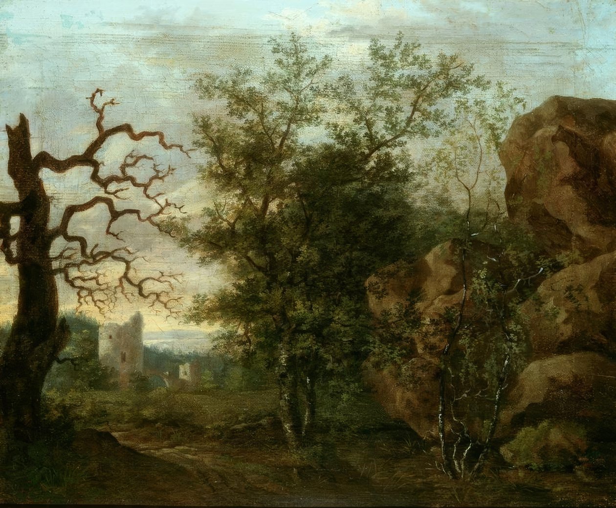 Krajobraz z nagim drzewem autorstwa Caspar David Friedrich