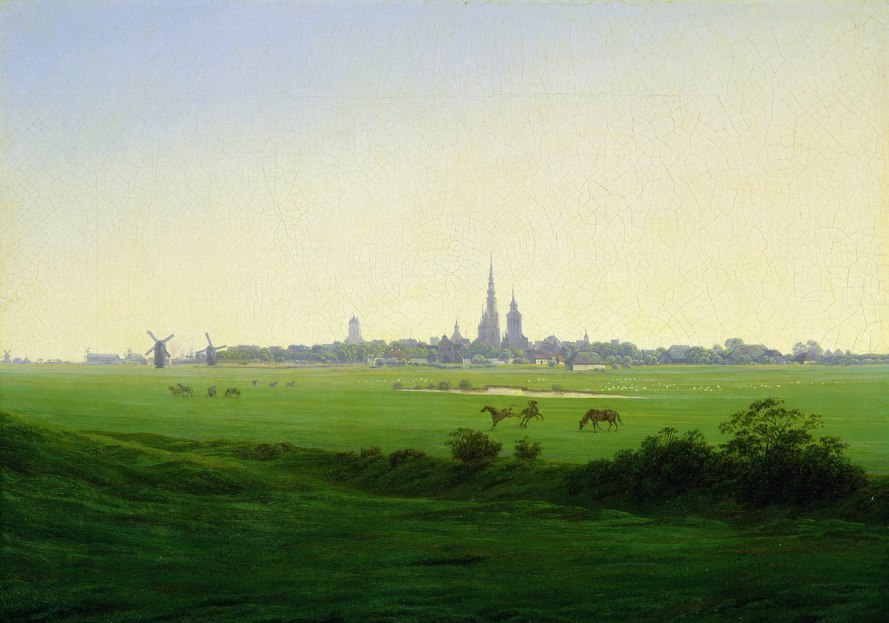 Łąki w pobliżu Greifswaldu autorstwa Caspar David Friedrich