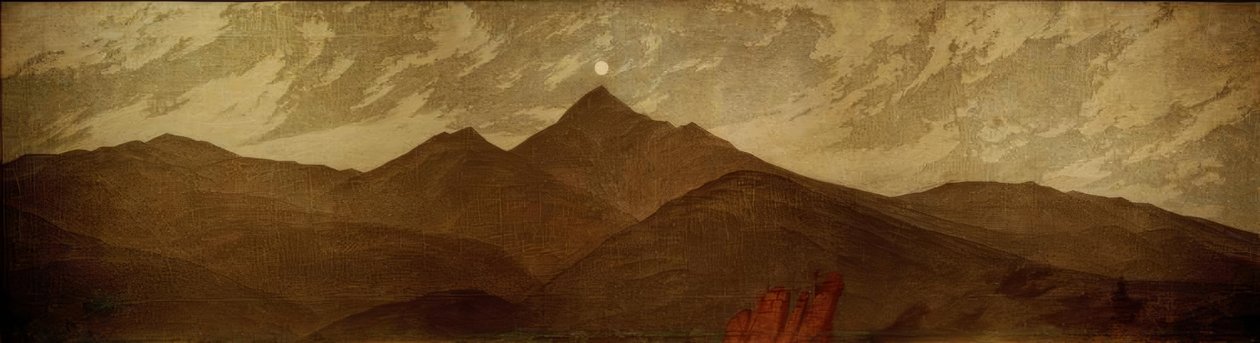Księżyc nad Karkonoszami autorstwa Caspar David Friedrich
