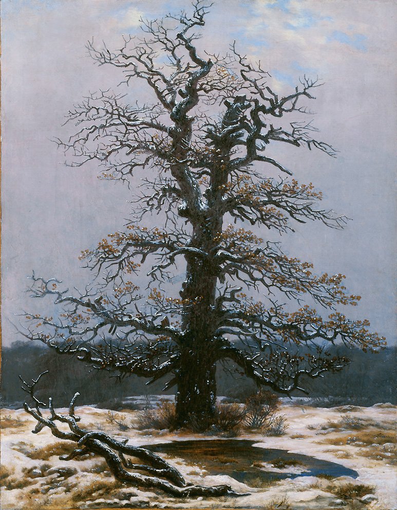 Dąb w śniegu autorstwa Caspar David Friedrich