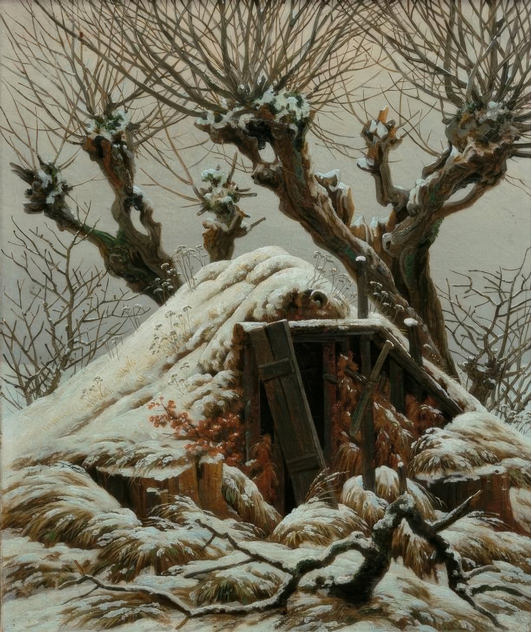 Ośnieżona chata autorstwa Caspar David Friedrich