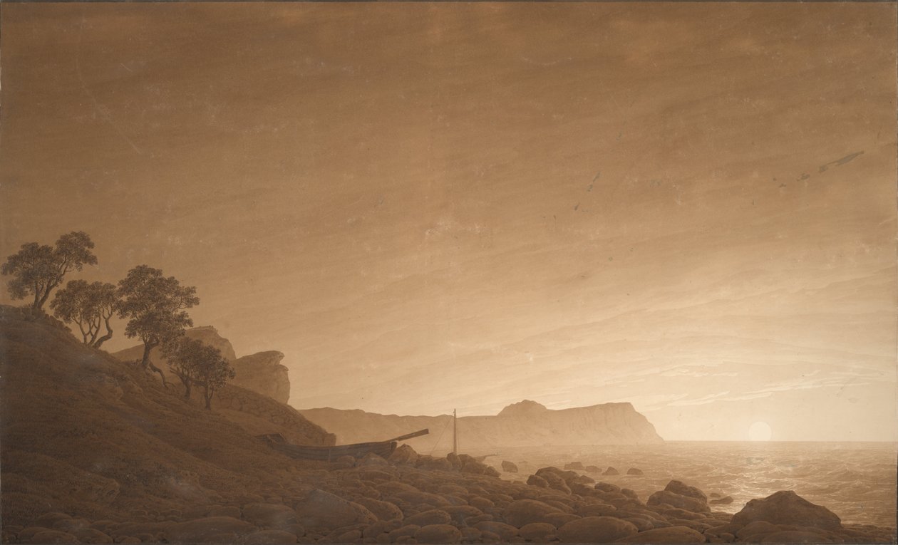 Widok Arkony z wschodzącym księżycem 1805-1806 autorstwa Caspar David Friedrich
