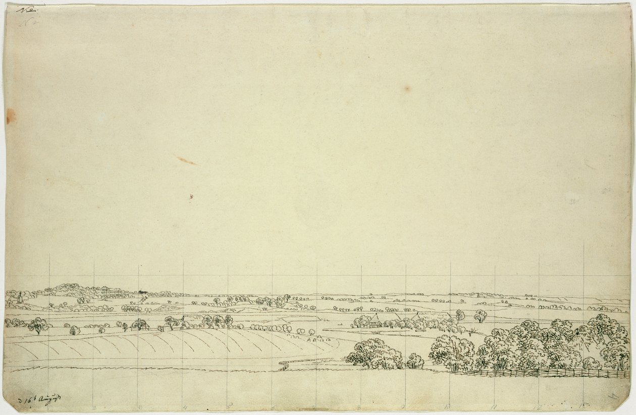 Widok na Putbus (długopis i ołówek na papierze) autorstwa Caspar David Friedrich
