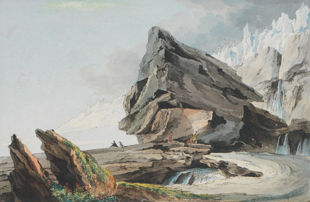 Caspar Wolf, lodowce Gelten Mountain autorstwa Caspar Wolf