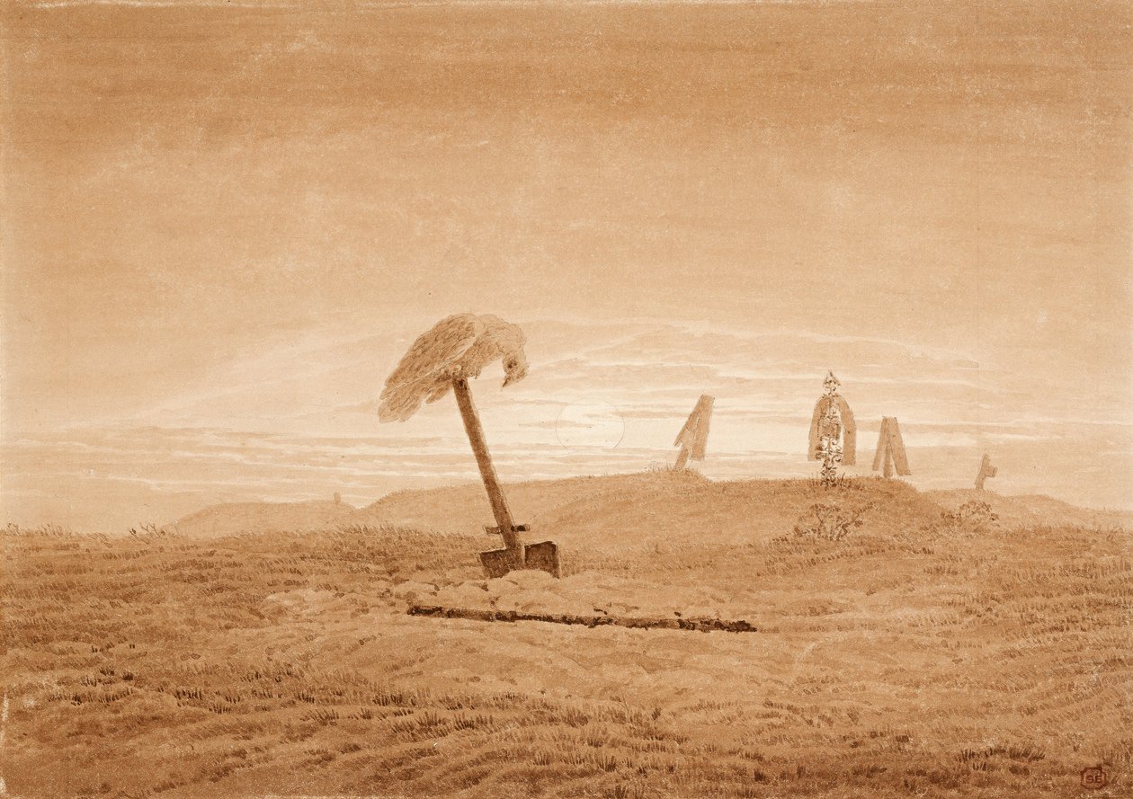 Pejzaż z grobami, ok. 1930 r. 1835-1837 autorstwa Caspar David Friedrich