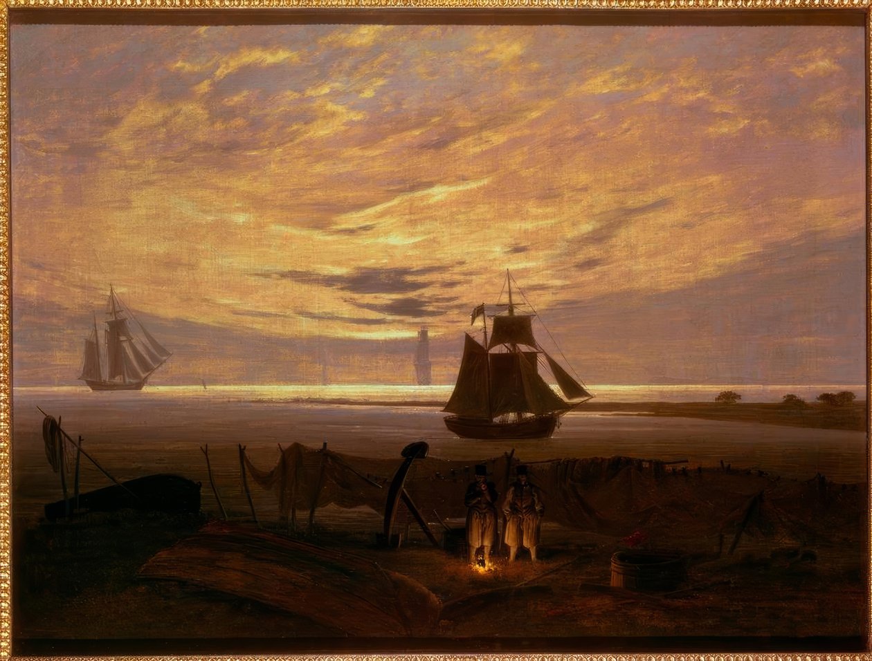 Wieczór na plaży nad Morzem Bałtyckim autorstwa Caspar David Friedrich