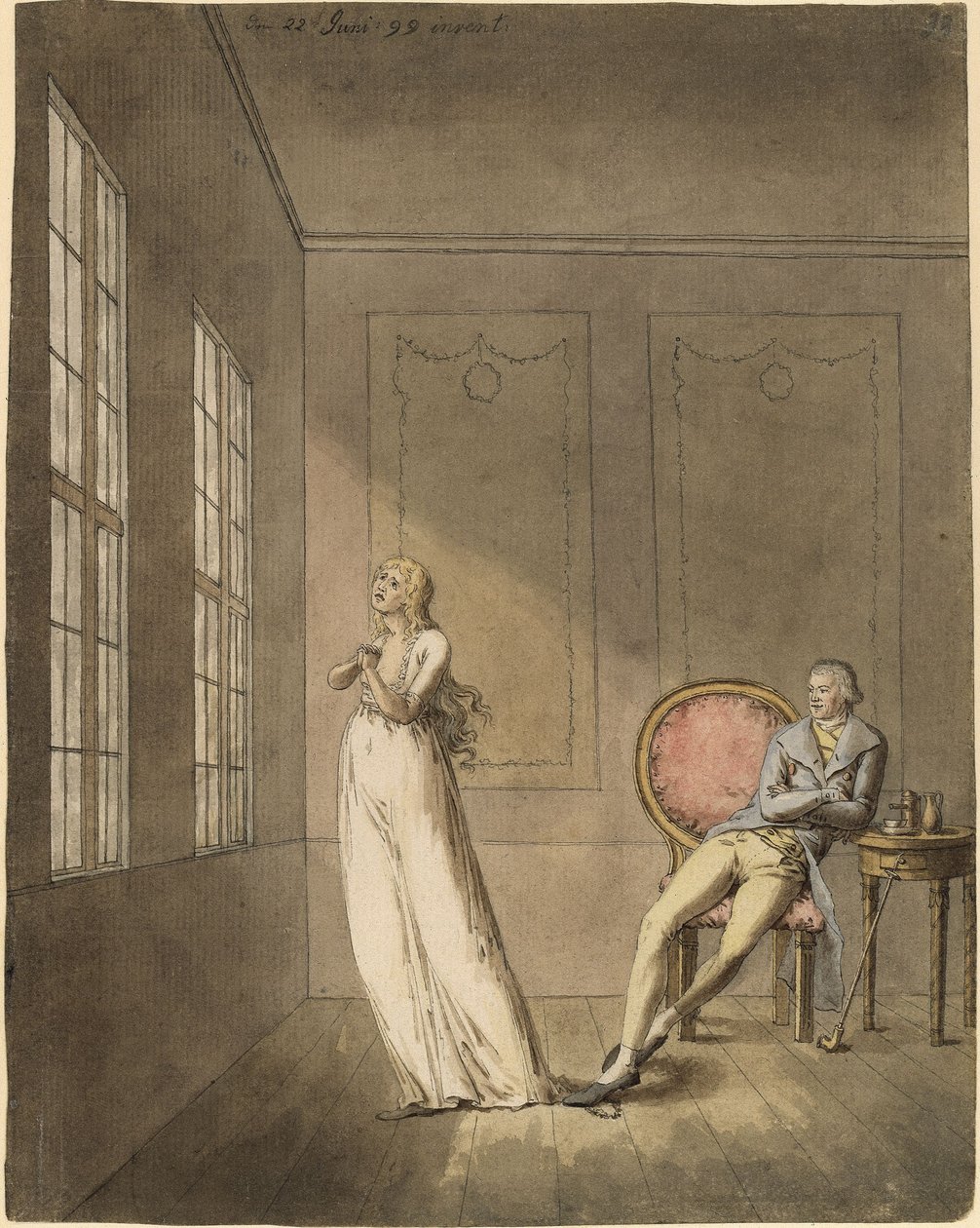 Amalie i Franz Moor z dramatu Schillera „Zbójnicy” autorstwa Caspar David Friedrich
