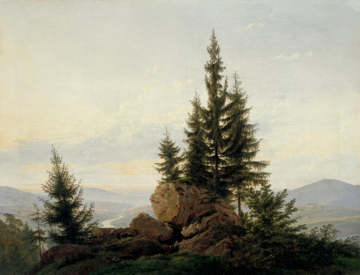 Widok na dolinę Łaby autorstwa Caspar David Friedrich