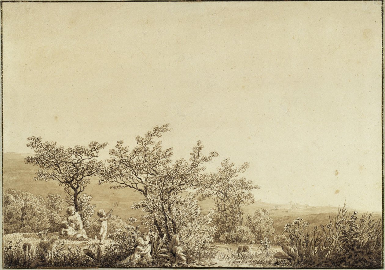 Wiosna - Poranek - Dzieciństwo (z cyklu pór roku, pór dnia i etapów życia z 1803 roku) autorstwa Caspar David Friedrich