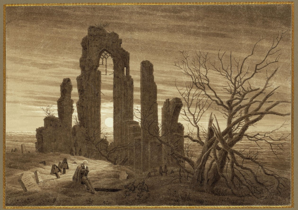 Zima - Noc - Starość i śmierć (z cyklu pór dnia i etapów życia z 1803 roku) autorstwa Caspar David Friedrich