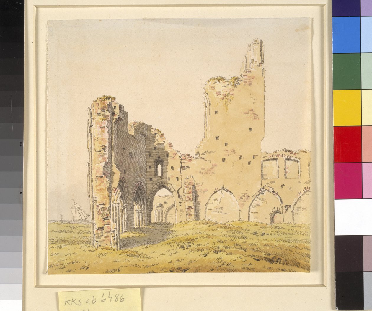 Opactwo Eldena, niedaleko Greifswaldu na Pomorzu Szwedzkim autorstwa Caspar David Friedrich