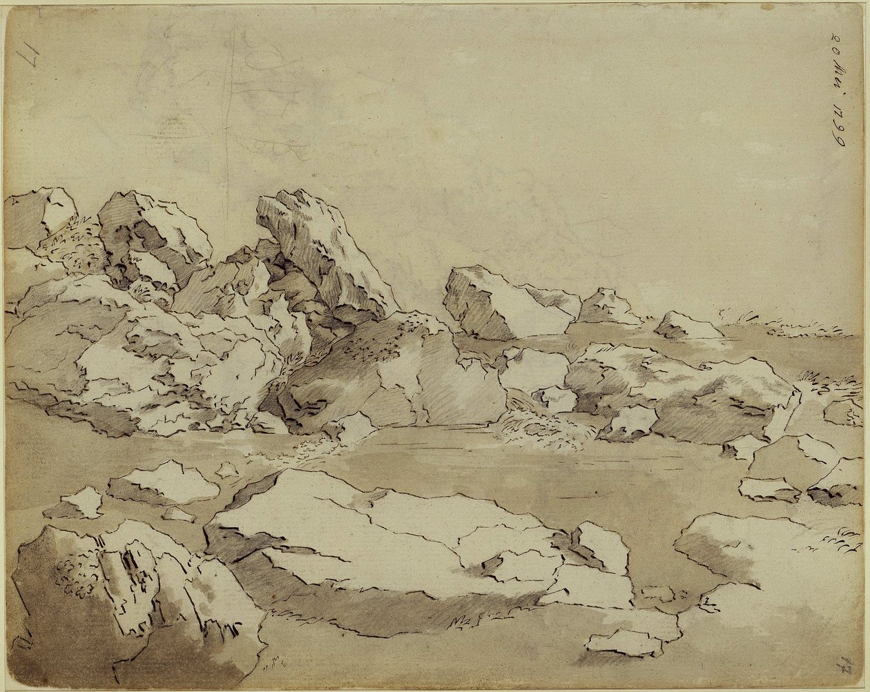 Studia skał, bloki leżące obok siebie autorstwa Caspar David Friedrich