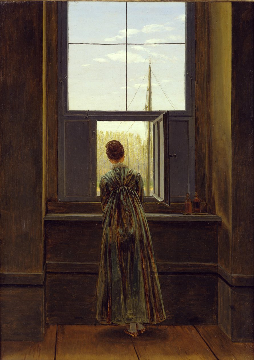 Kobieta przy oknie autorstwa Caspar David Friedrich