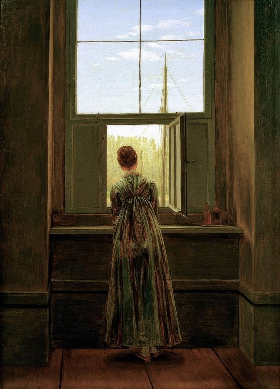 Kobieta przy oknie autorstwa Caspar David Friedrich