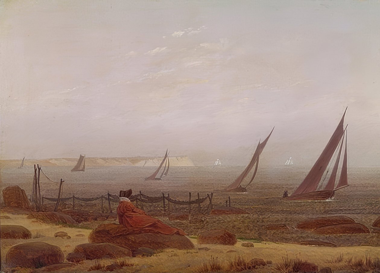 Kobieta nad morzem. Około 1818 r. autorstwa Caspar David Friedrich