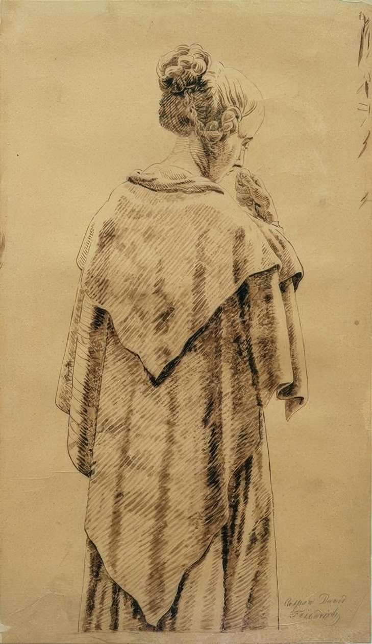 Kobieta w szalu autorstwa Caspar David Friedrich
