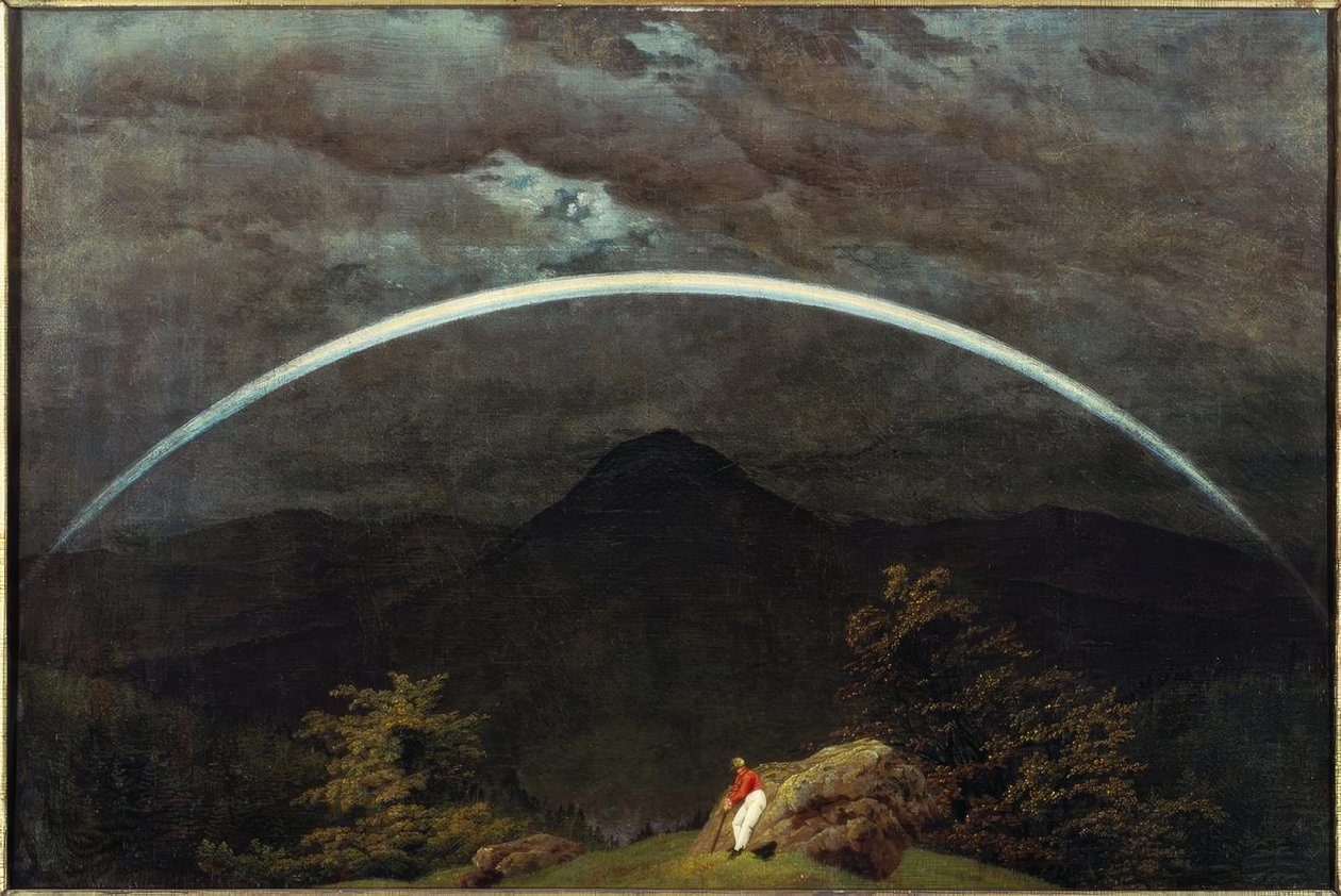 Krajobraz górski z tęczą autorstwa Caspar David Friedrich
