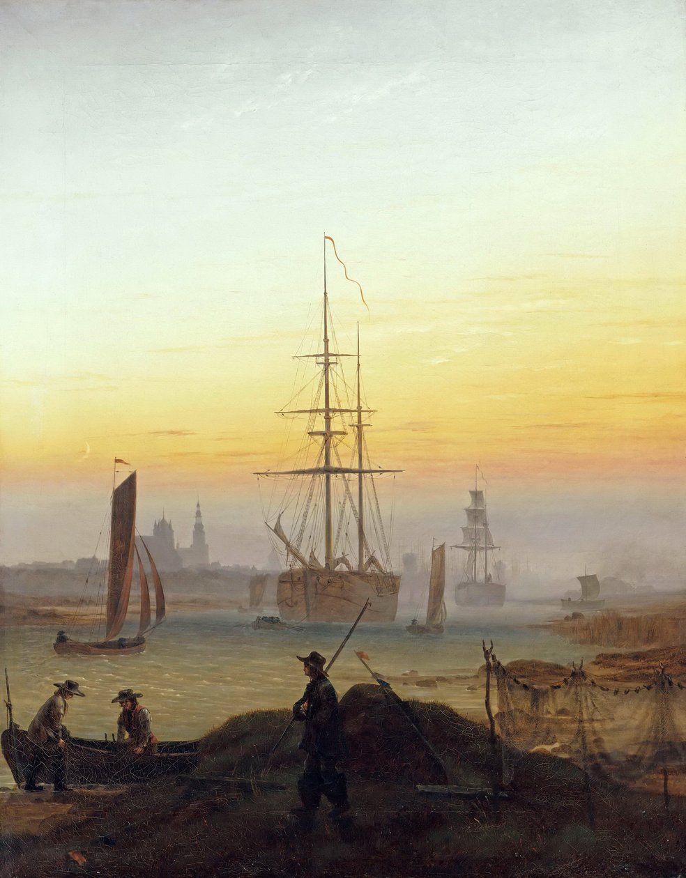 niemiecki: Der Greifswalder Hafen Port w Greifswaldzie autorstwa Caspar David Friedrich