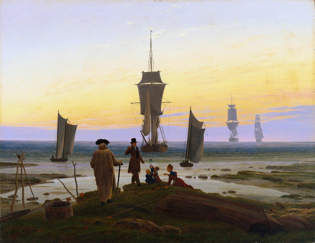 Niemiecki: Die Lebensstufen (Strandbild, Strandszene in Wiek) Etapy życia (zdjęcie plaży, scena na plaży w Wiek) autorstwa Caspar David Friedrich