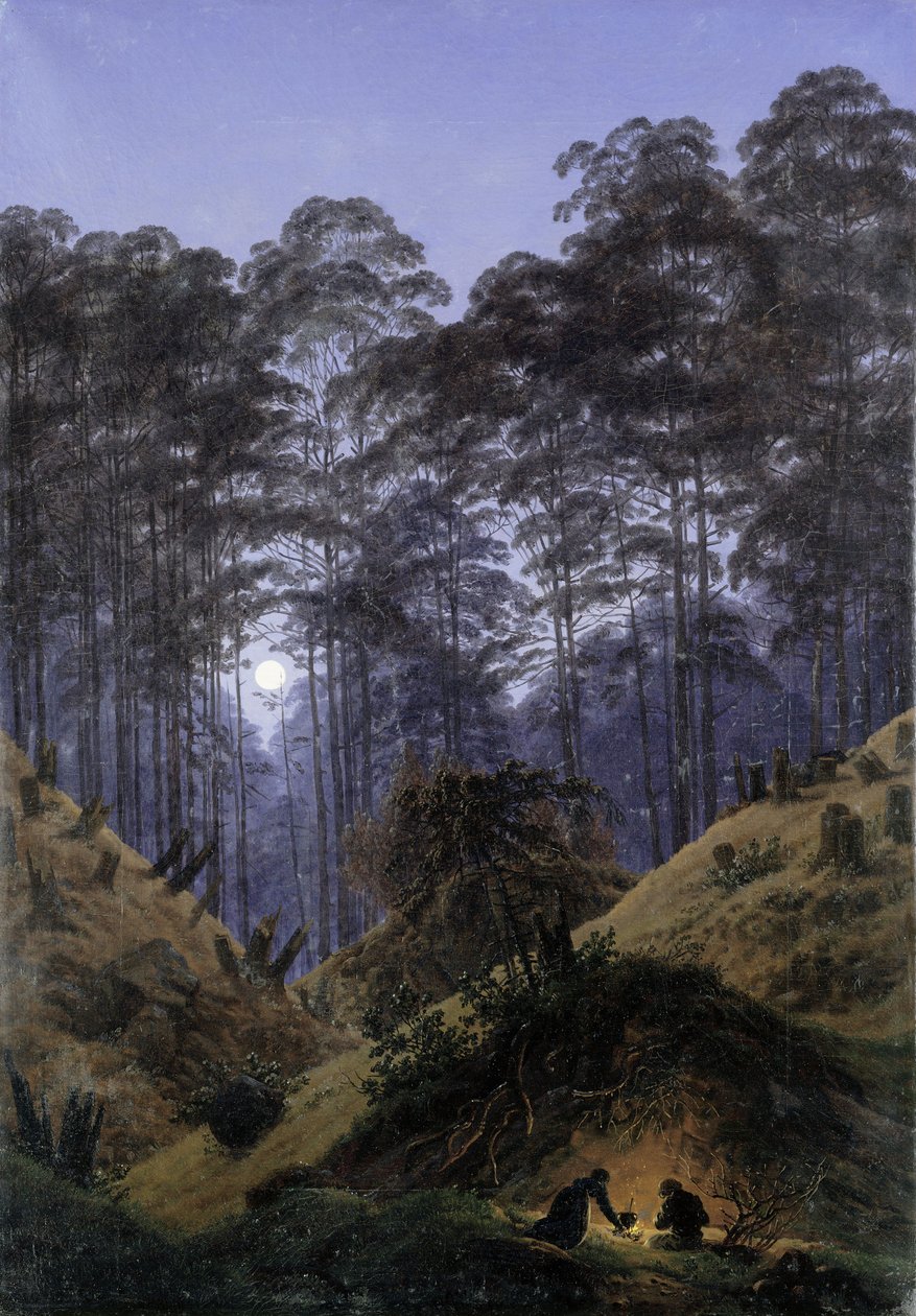 W lesie w blasku księżyca autorstwa Caspar David Friedrich